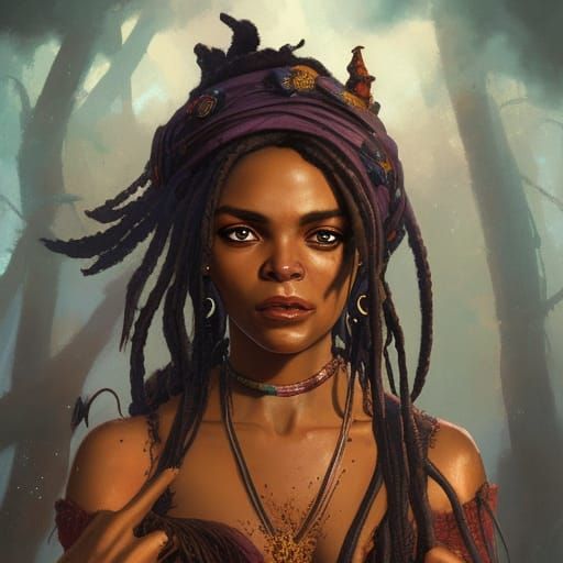 Detailed Portrait of a Woman with Volumetric Lighting