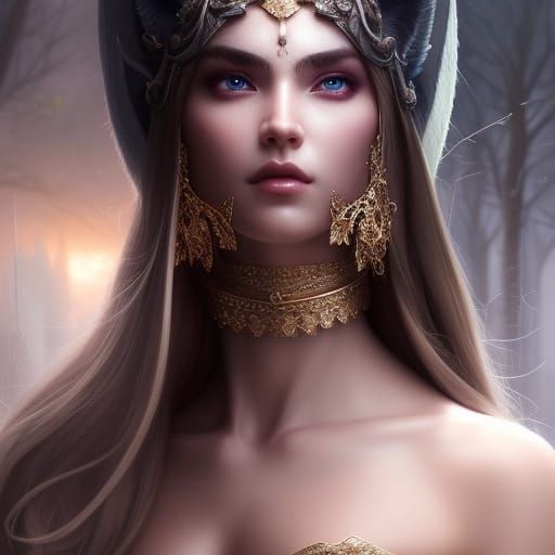 Hyperdetailed Elf Portrait in Digital Illustration Style