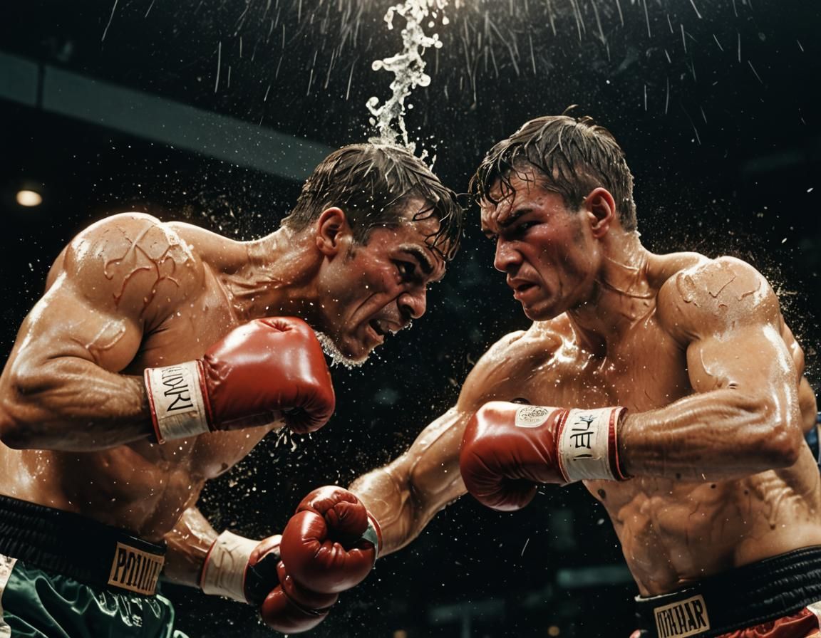 Boxer's Knockout Blow in Photorealistic Style