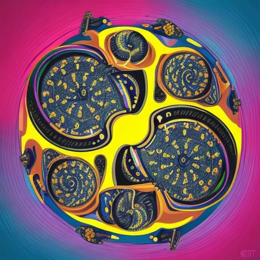 Vibrant Candyland Wonderland Gouache Swirls