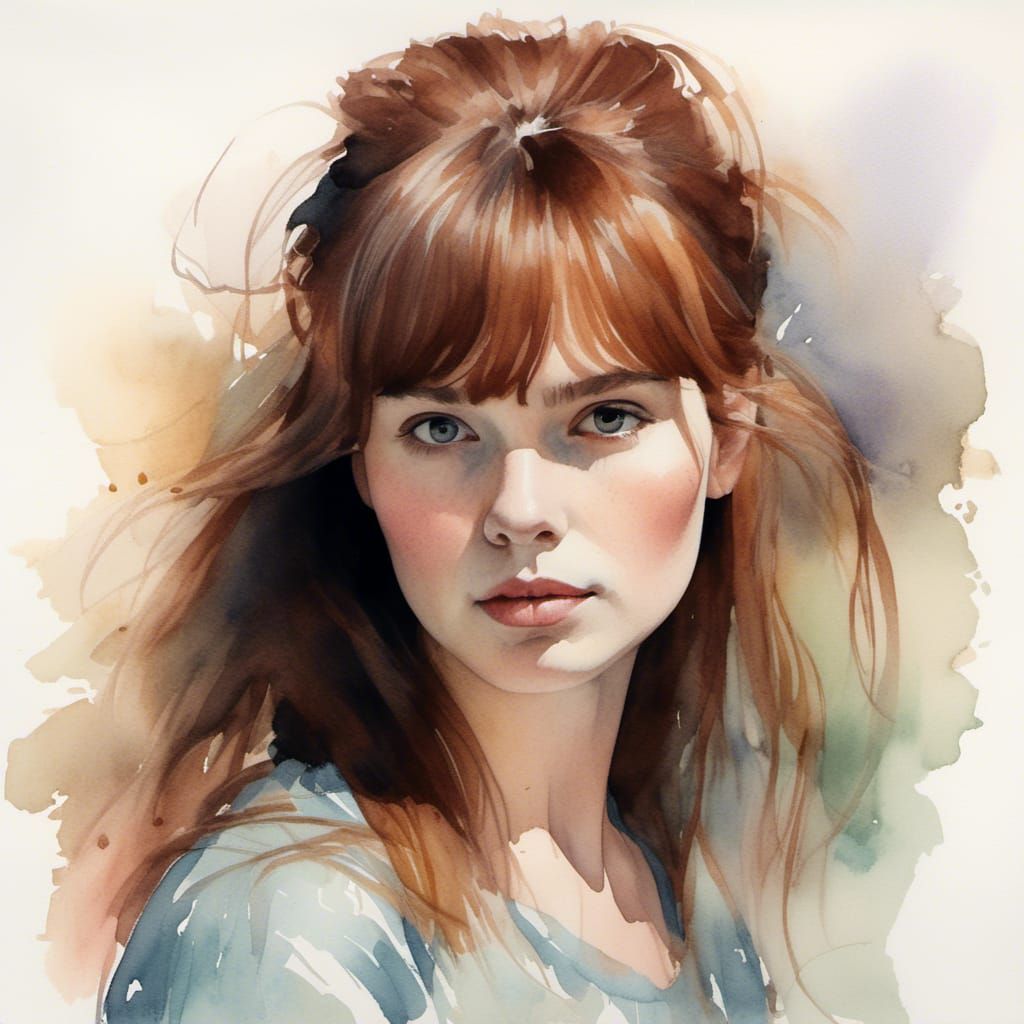 Watercolor girl