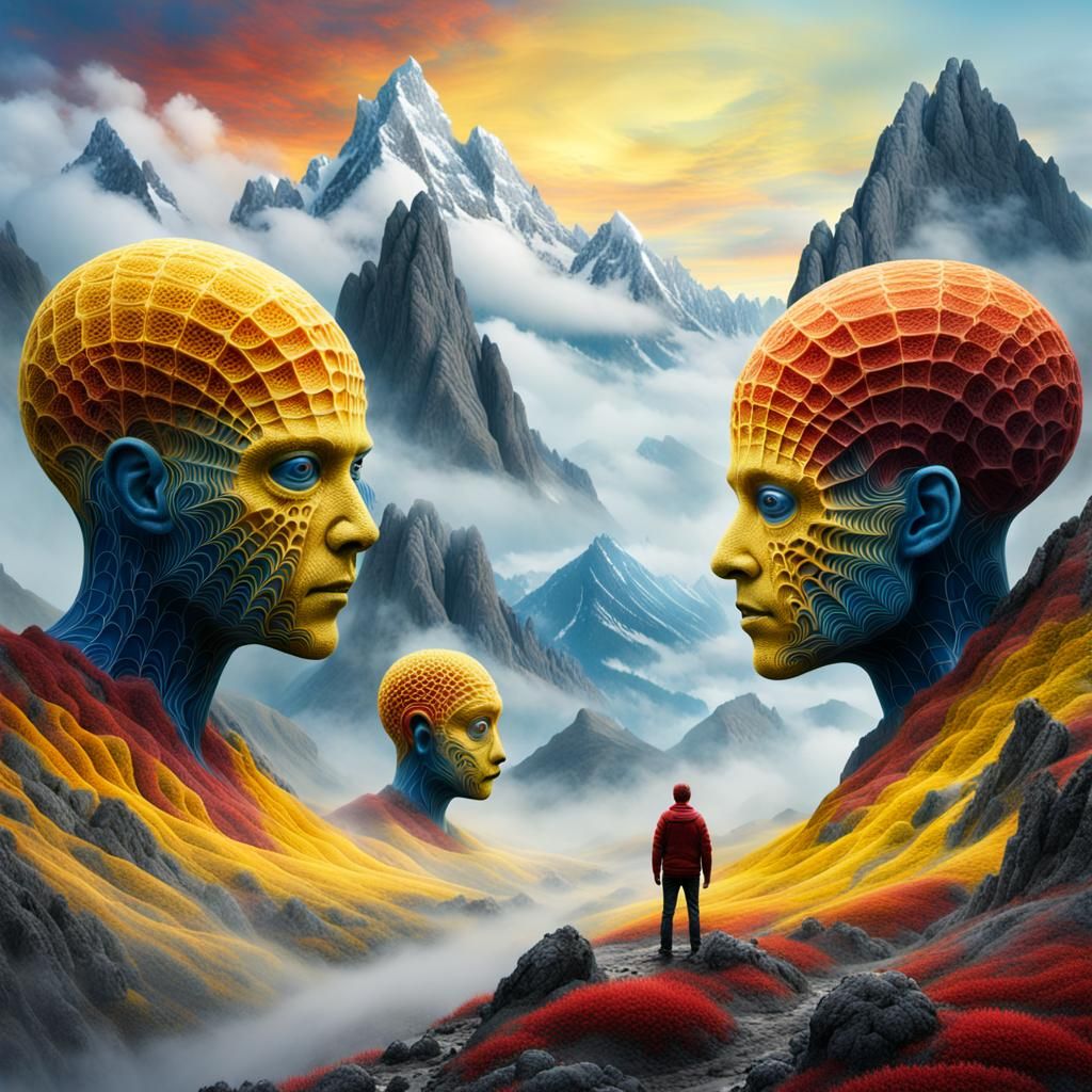 Spider Sponge Heads Blend in Mountain Landscape