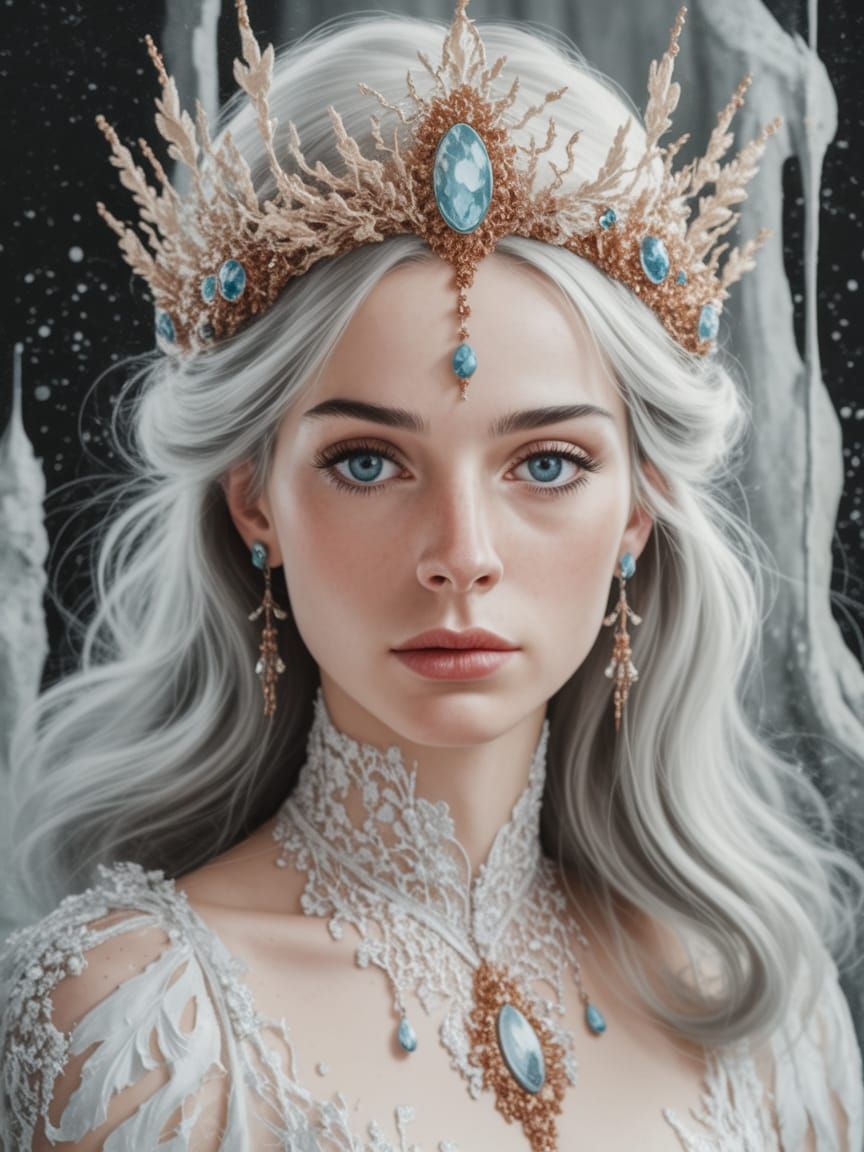 Abstract Splash Art with White, Murky Red Textures