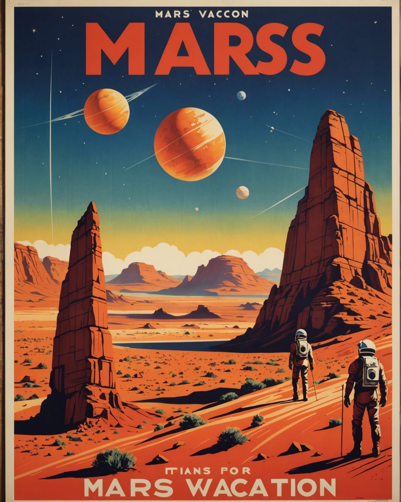 Vintage Travel Poster: Visit Mars