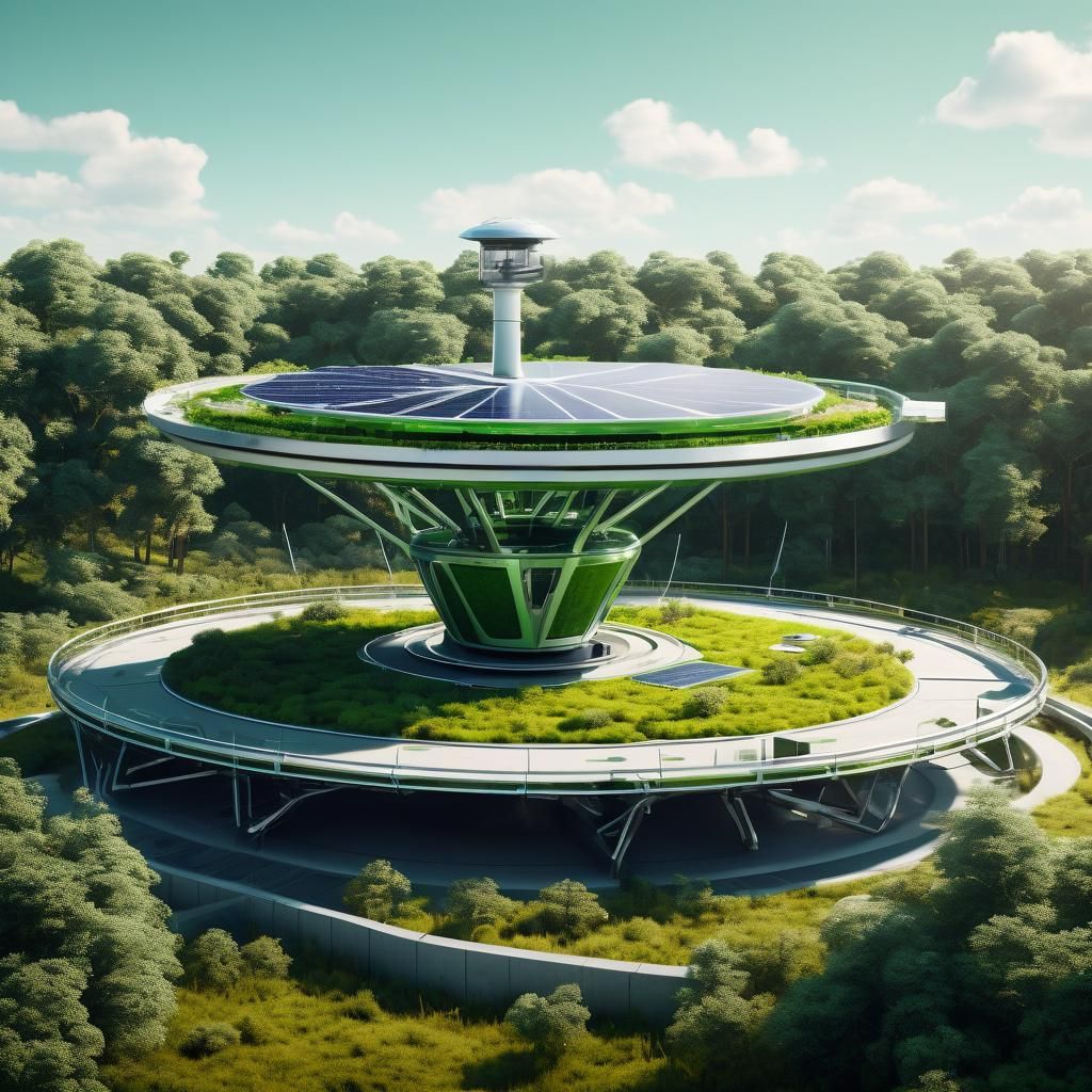 Futuristic Green Heliport with Sustainable Design