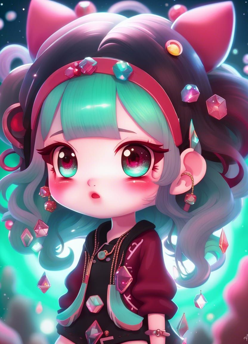 Maroon Mint Chibi Girl