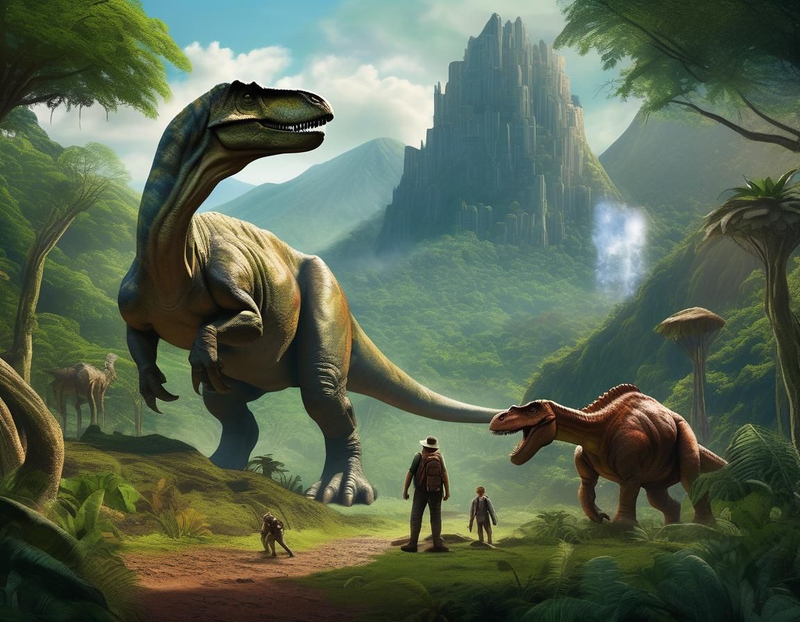 Humans and Dinosaurs: A Symbiotic Primeval World