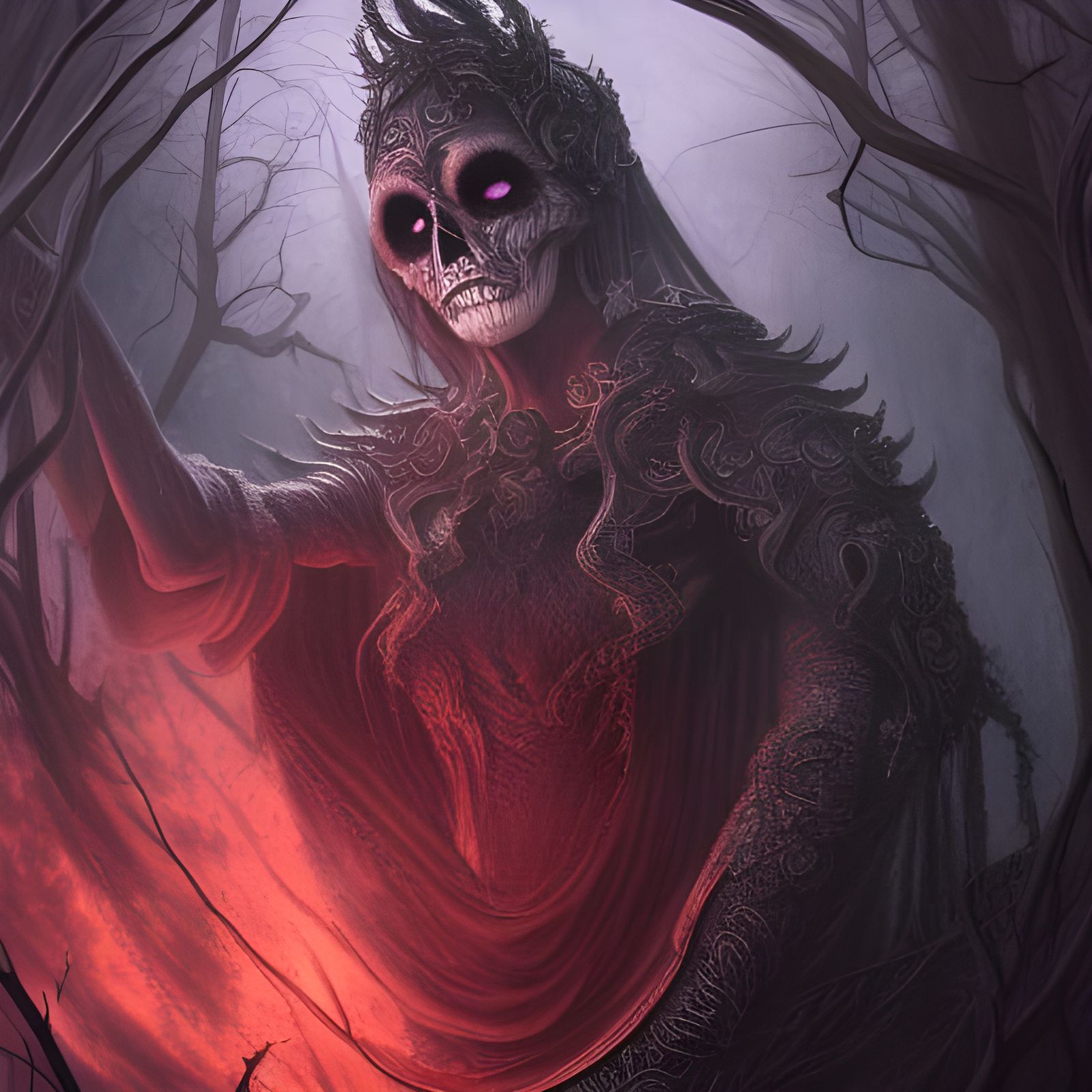 Death Tarot Card in Horror Style