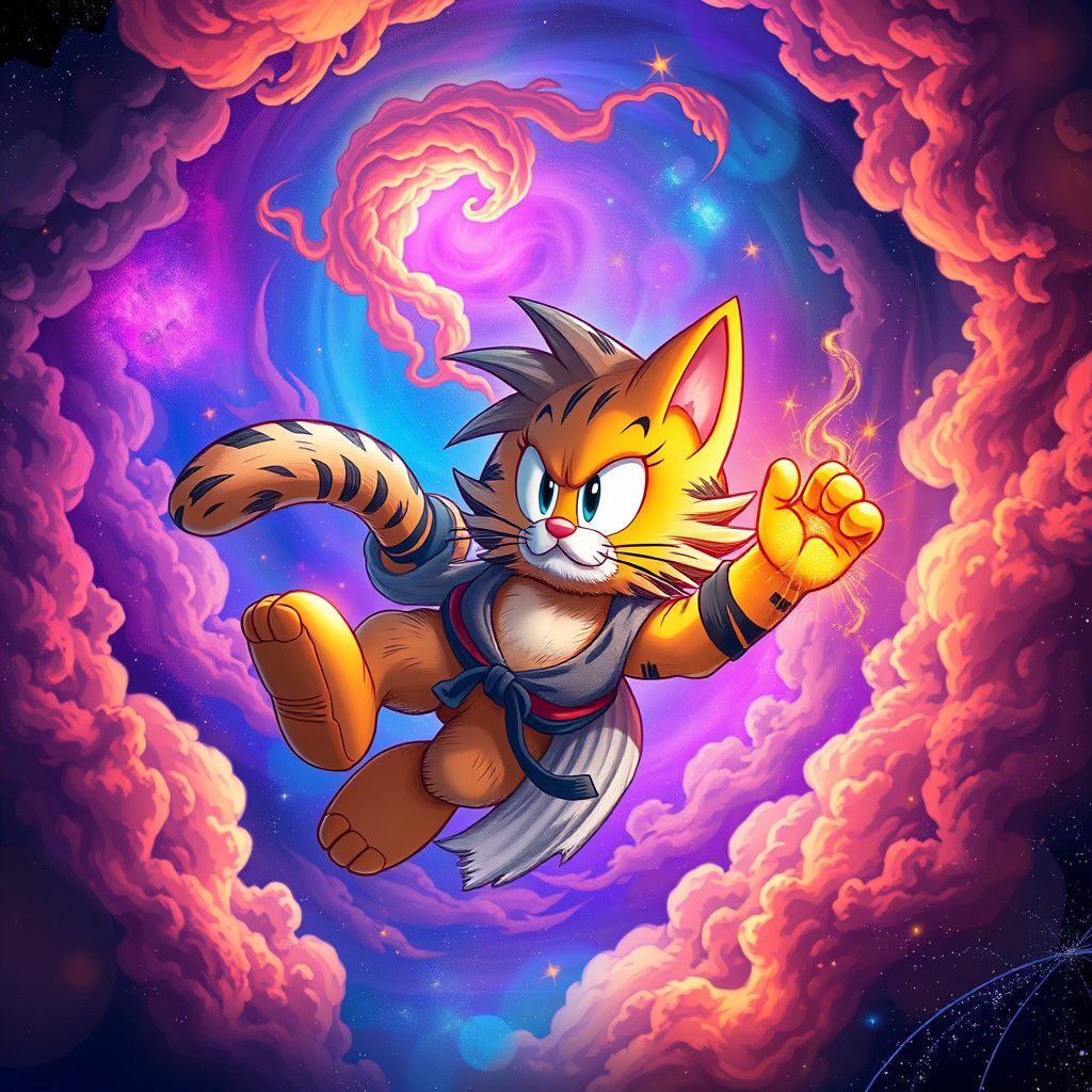 Goku as Garfield in Astral Dreamscape