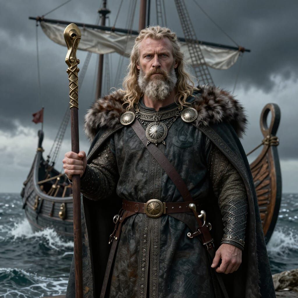 St. Magnus the Peacemaker: Realistic Viking Saint with Ship
