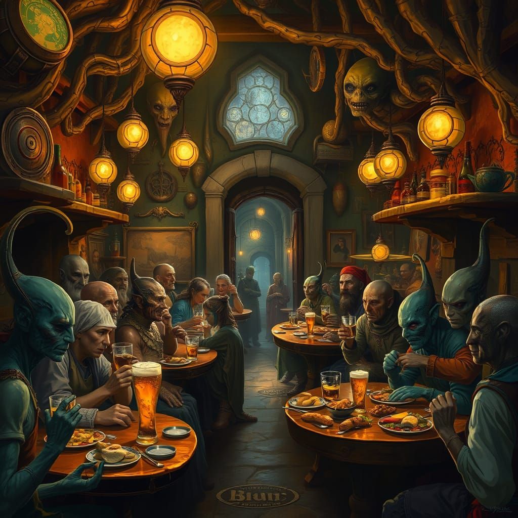 Alien Tavern Scene: Fantasy Concept Art