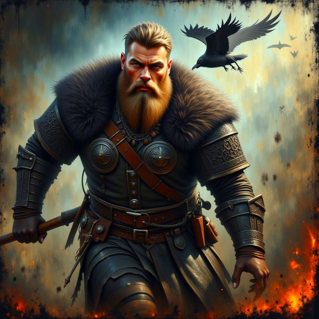 Viking Warrior Rides into Battle