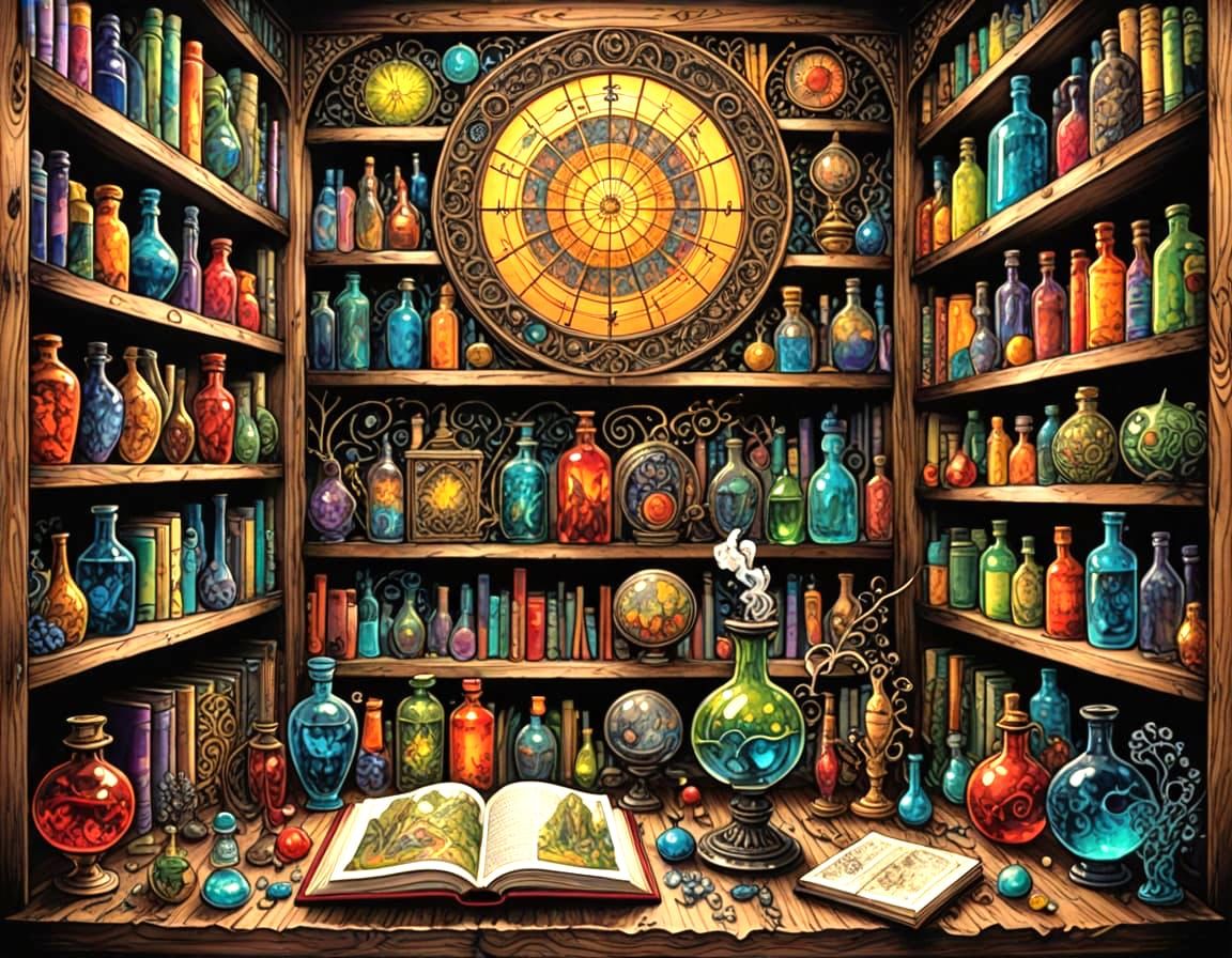 Intricately detailed alcohol ink illustration, Zentangle, fa...