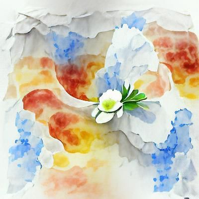 Watercolor Spring Flowers on White