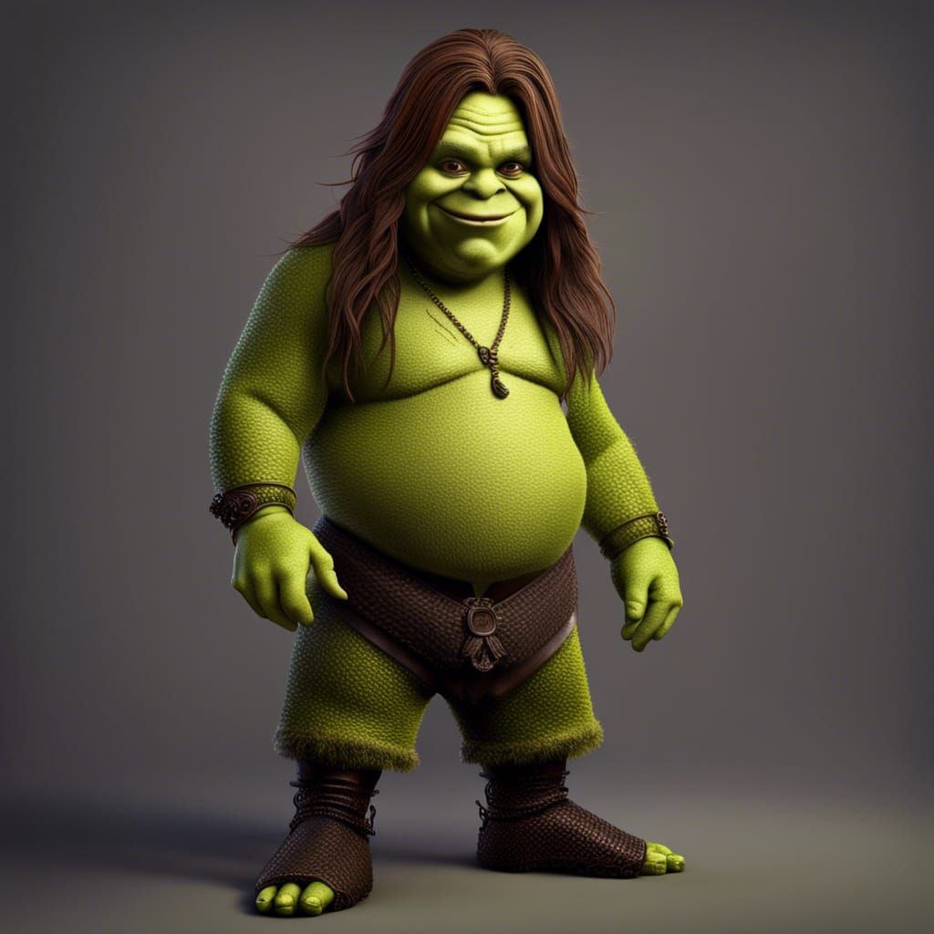Ozzy Shrek Osbourne , digital 3d, breathtaking intricate details