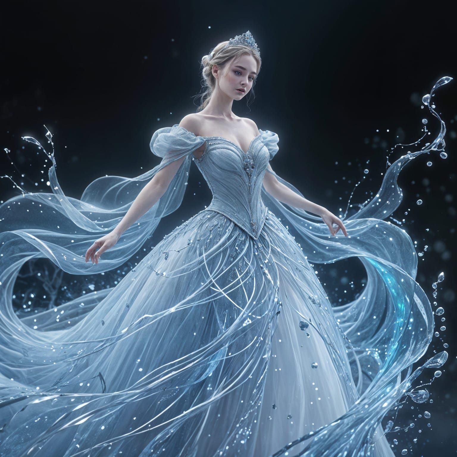 Princess in Glass Gown, Fantasy Concept Art