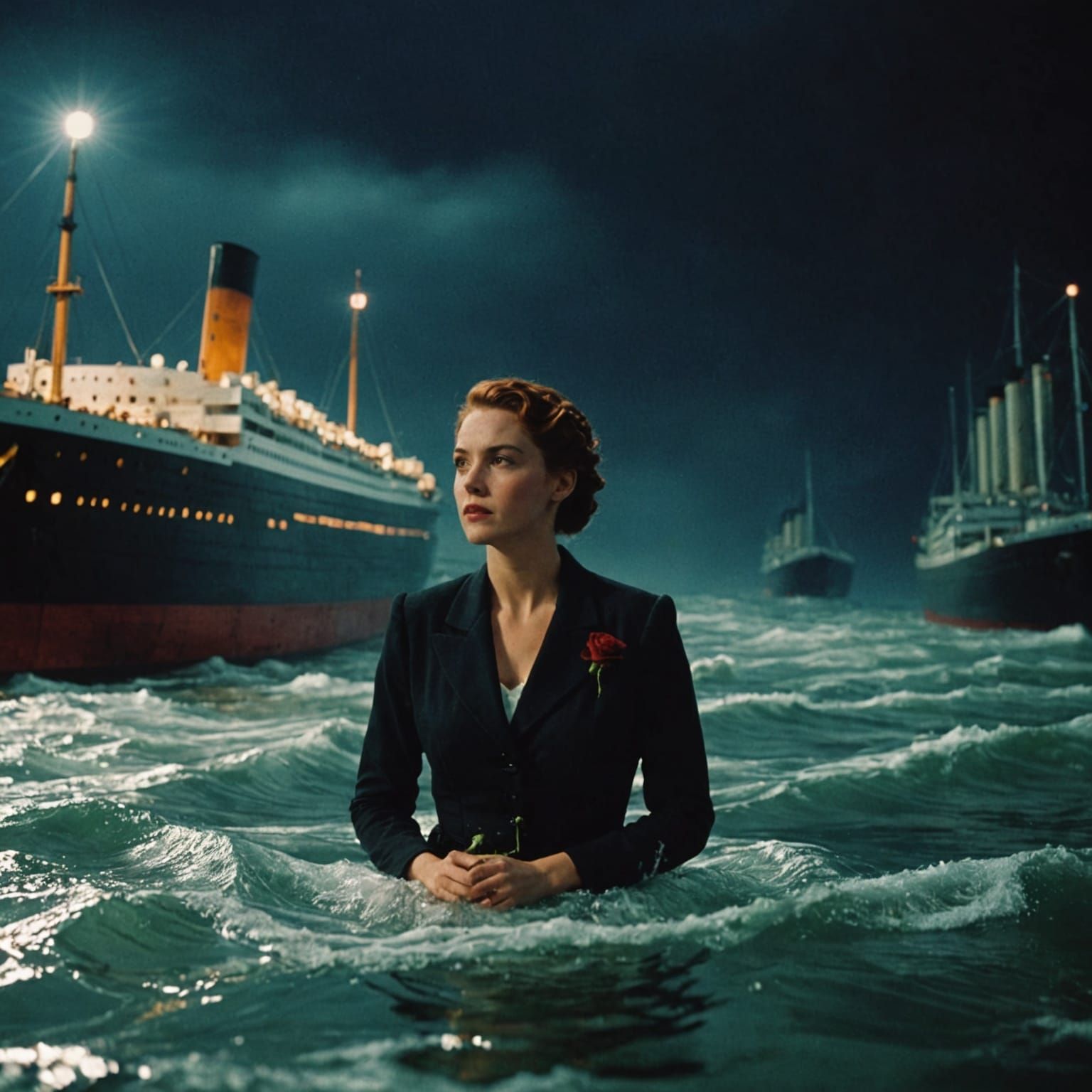 Titanic Rose in Dramatic Cinematic Film Still