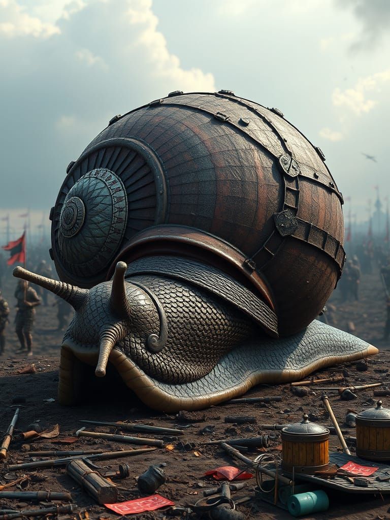 Giant Snail with Chainmail Shell on Battlefield