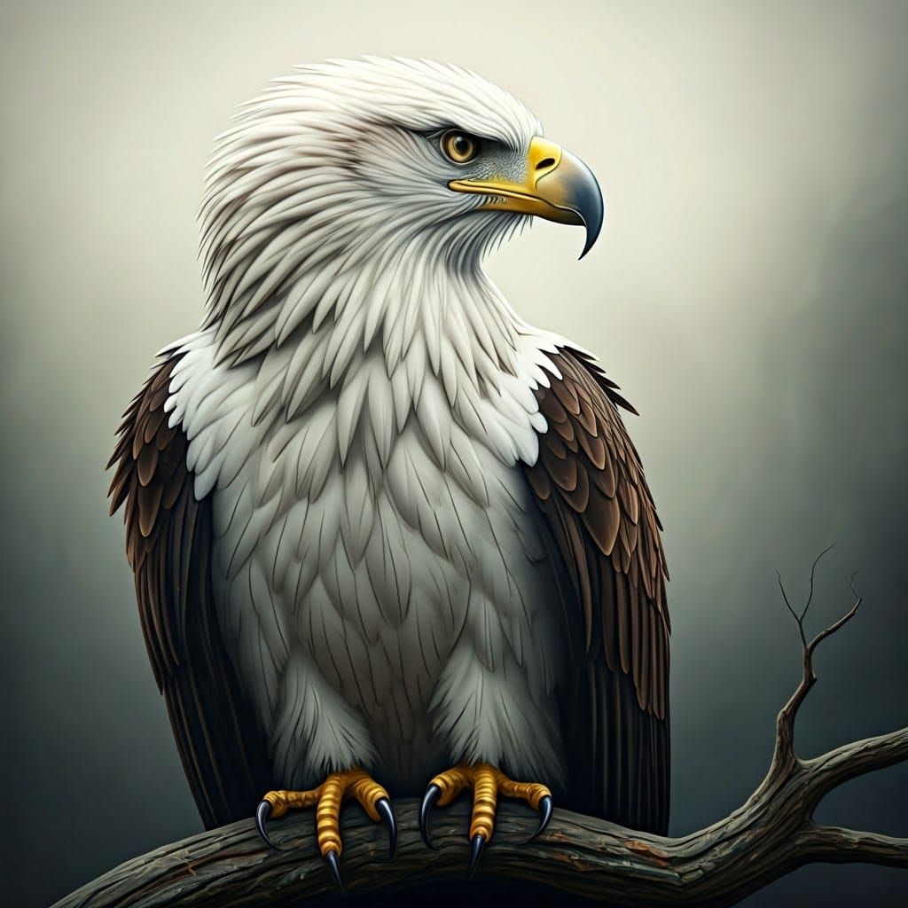 Majestic Eagle Portrait in Detailed Illustration Style