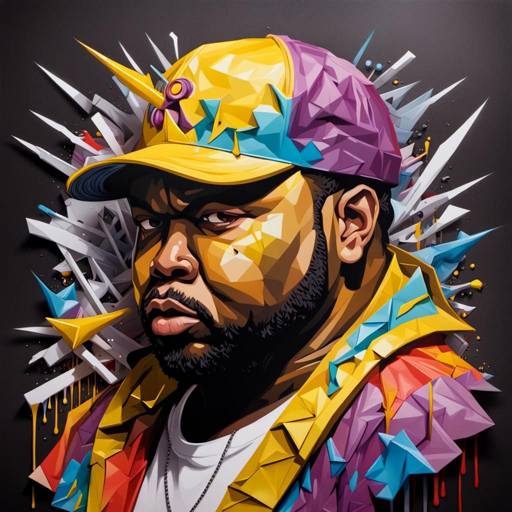 Colorful Graffiti Art with Origami Paper Folds