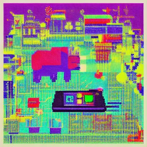 Mouse in House: Vibrant 8-bit Pixel Art