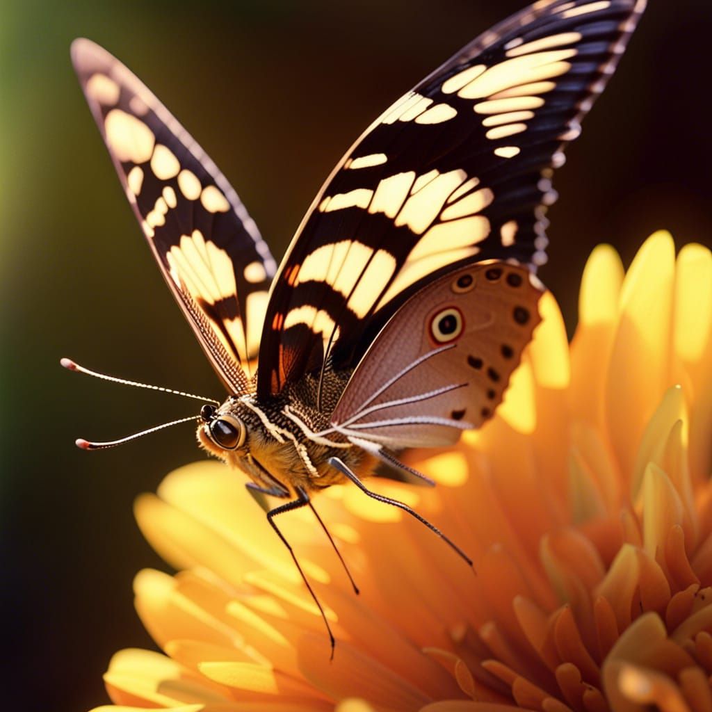 Clipper Butterfly Macro Photography in Sunlight