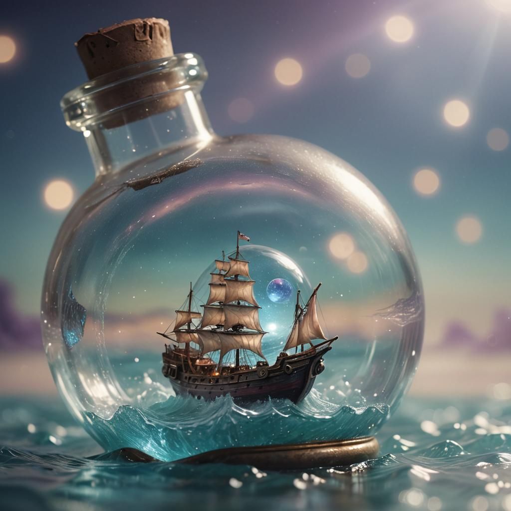 Miniature Ship in a Bottle: Digital Matte Painting