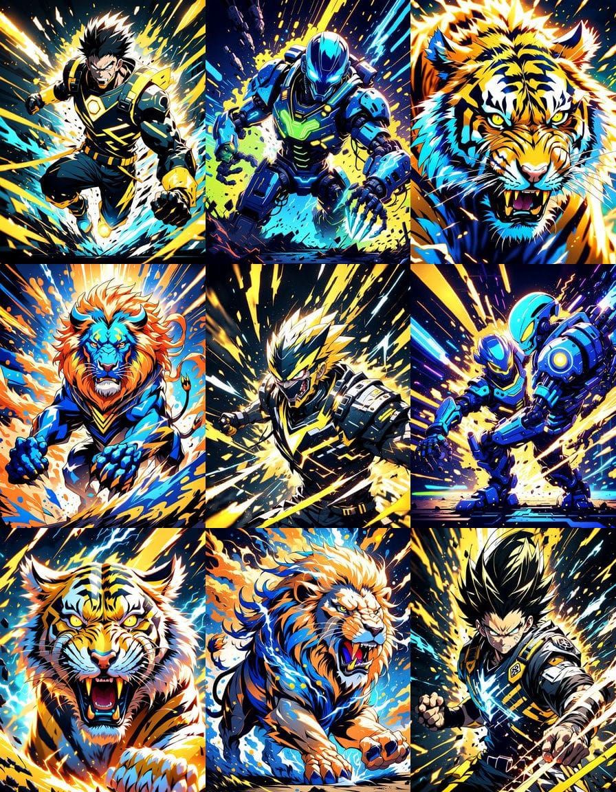 Electrifying Anime Tackle with Yellow Hues