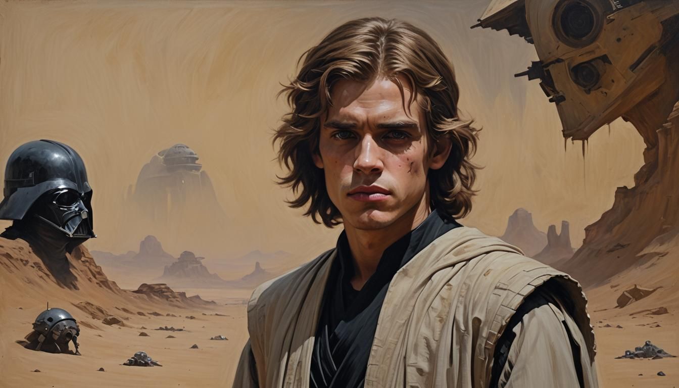 Ghoulish Anakin Skywalker in Dark Vader Helmet