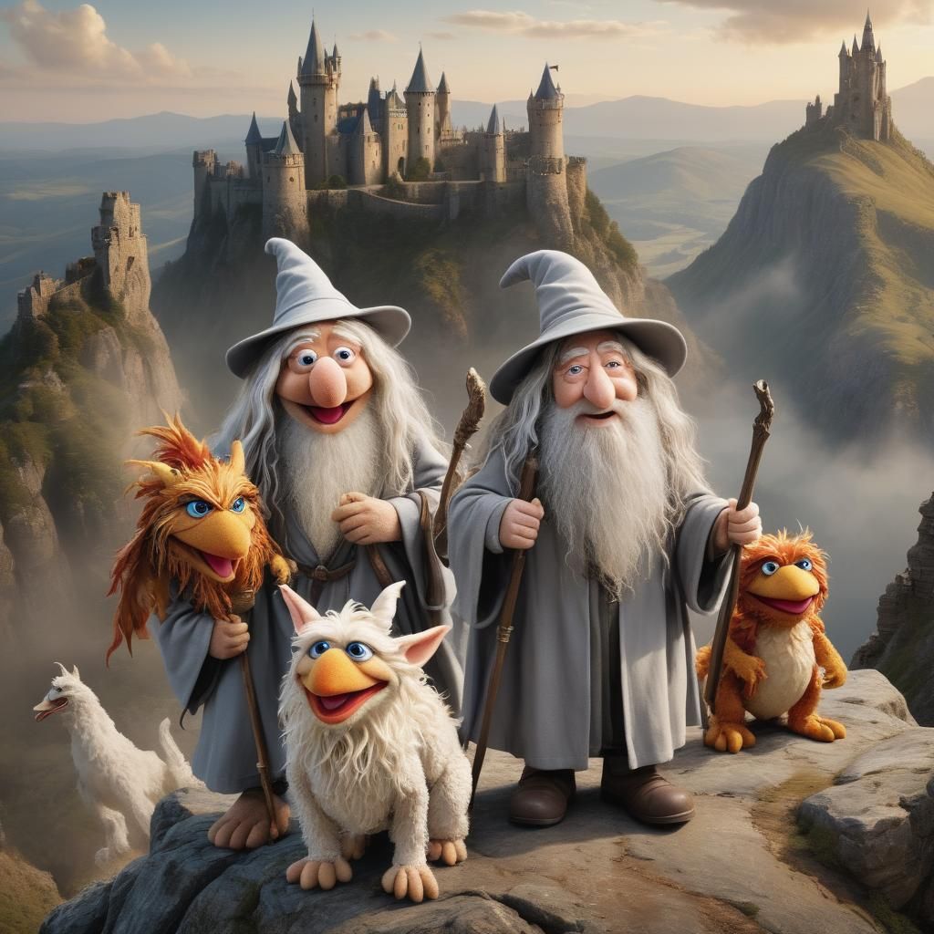 Muppet Gandalf Leads Dragons to Distant Castle