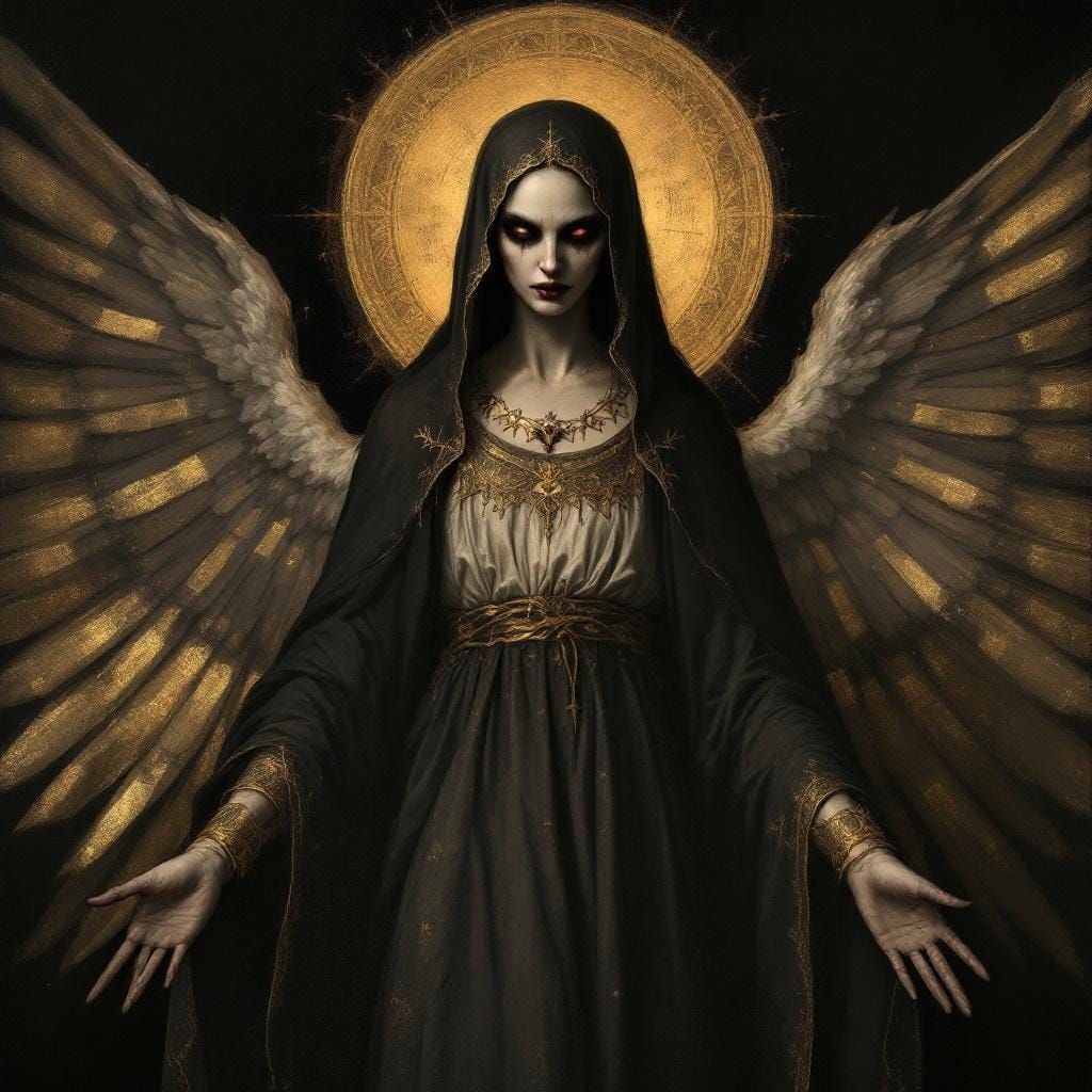 Demonic Mary Magdalene in Baroque Catholic Art Style