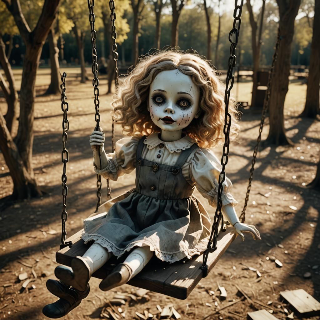 Grotesque Doll Swings: Creepy Concept Art