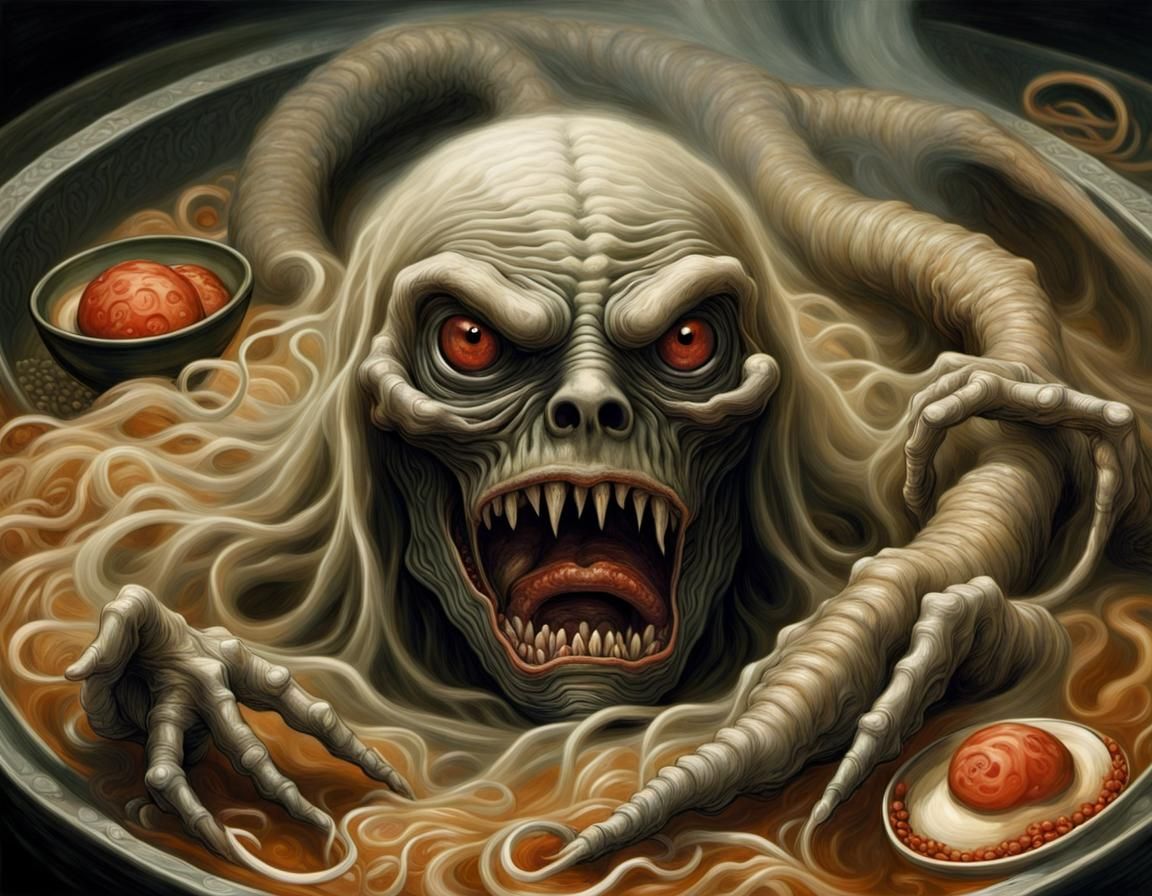 Eldritch Horror Emerges from Ramen Bowl