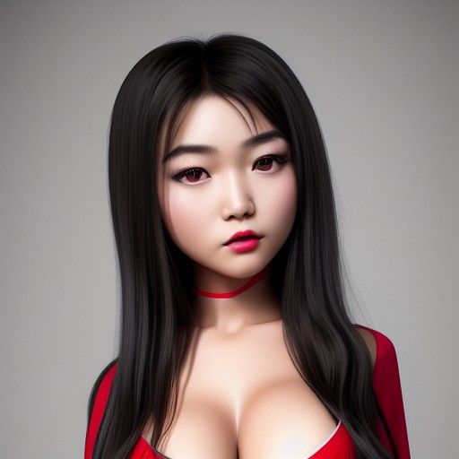 Hyperrealistic Asian Teen Pin-Up in 4K