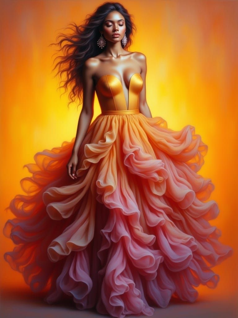 Ethereal Woman in Golden Hour Glow
