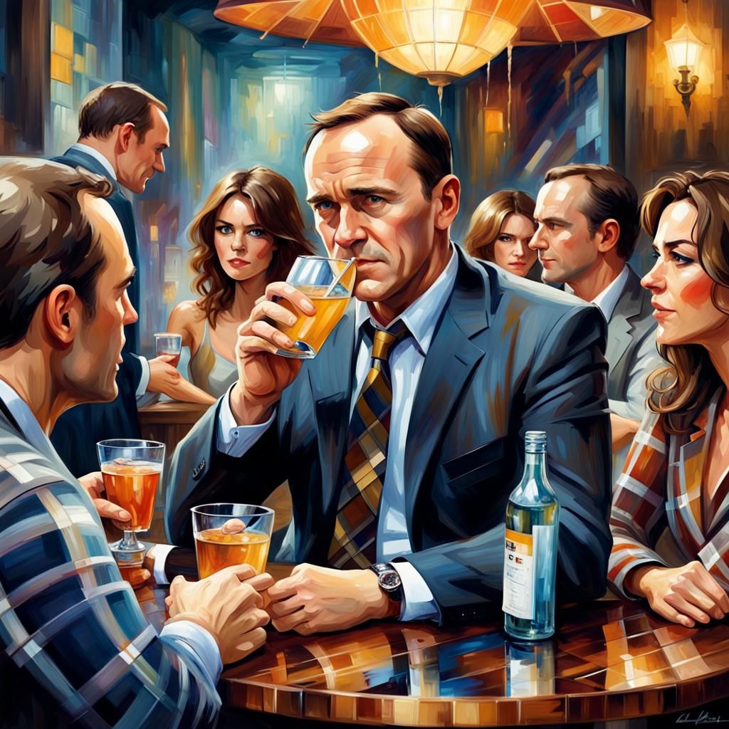 Agent Coulson having a drink with friends