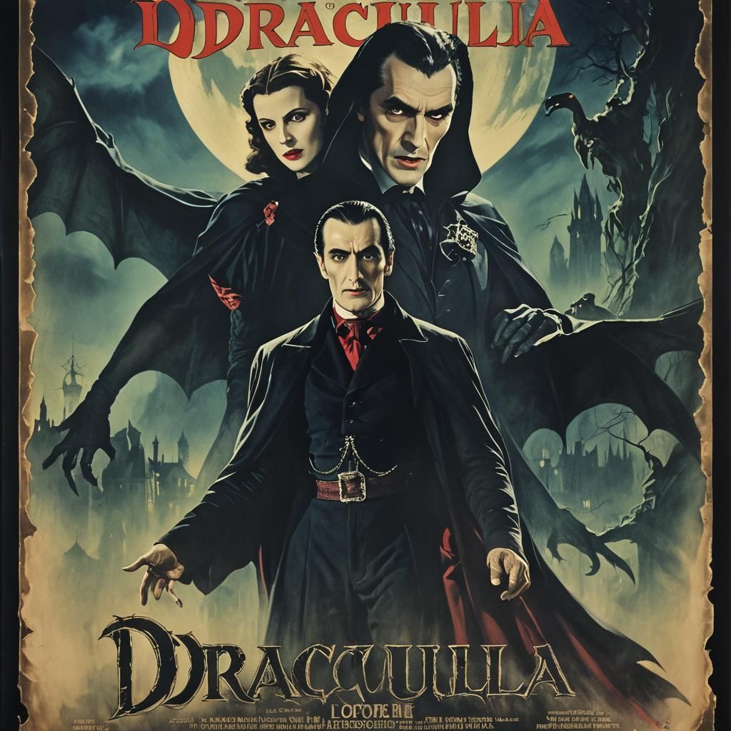 Vintage Dracula Movie Poster: Shadow of the Night