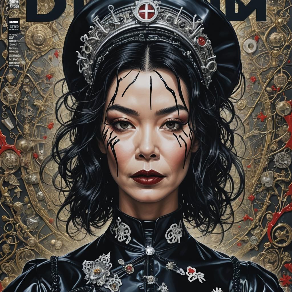 Bjork as Diabolical Nurse on Magazine Cover