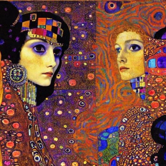 Psychedelic Lady Macbeth Portrait in Klimt Pop Art Style