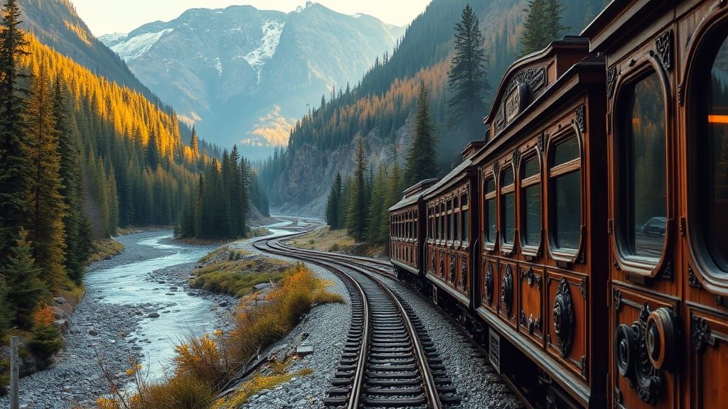 Vintage Train Chugs Along Coast Mountains