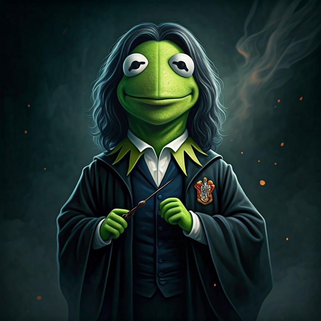 Chibi Kermit Snape: Muppet Meets Hogwarts