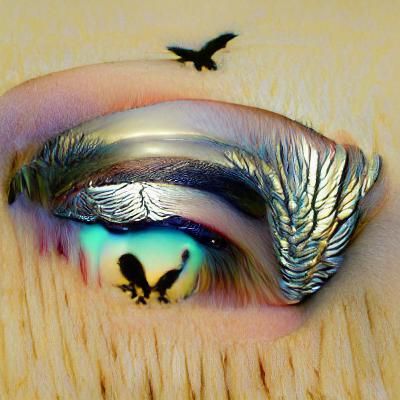 Surreal Winged Eye Close-Up