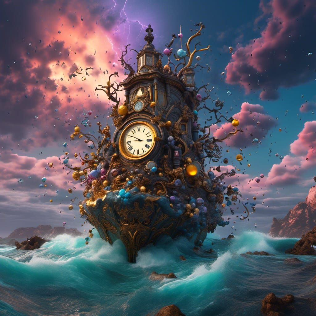 Surreal Melting Clock: A Salvador Dalí-esque Fantasy