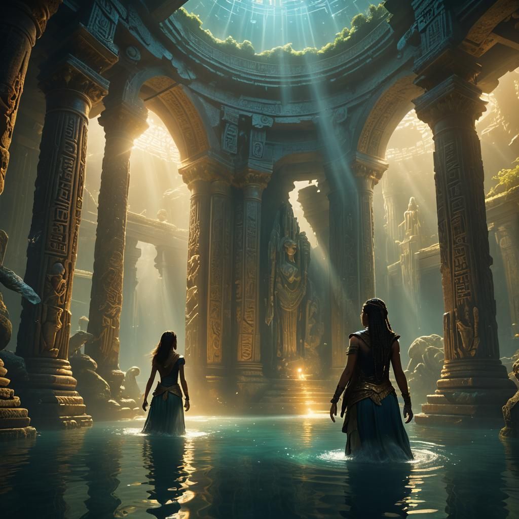 Atlanna and Ra in Underwater Temple