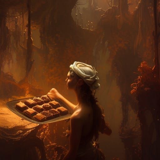 Chocolate Masterpiece in Dark Fantasy Style