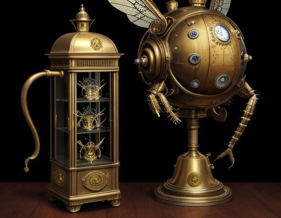 Steampunk Insect Specimen Board in Victorian Style