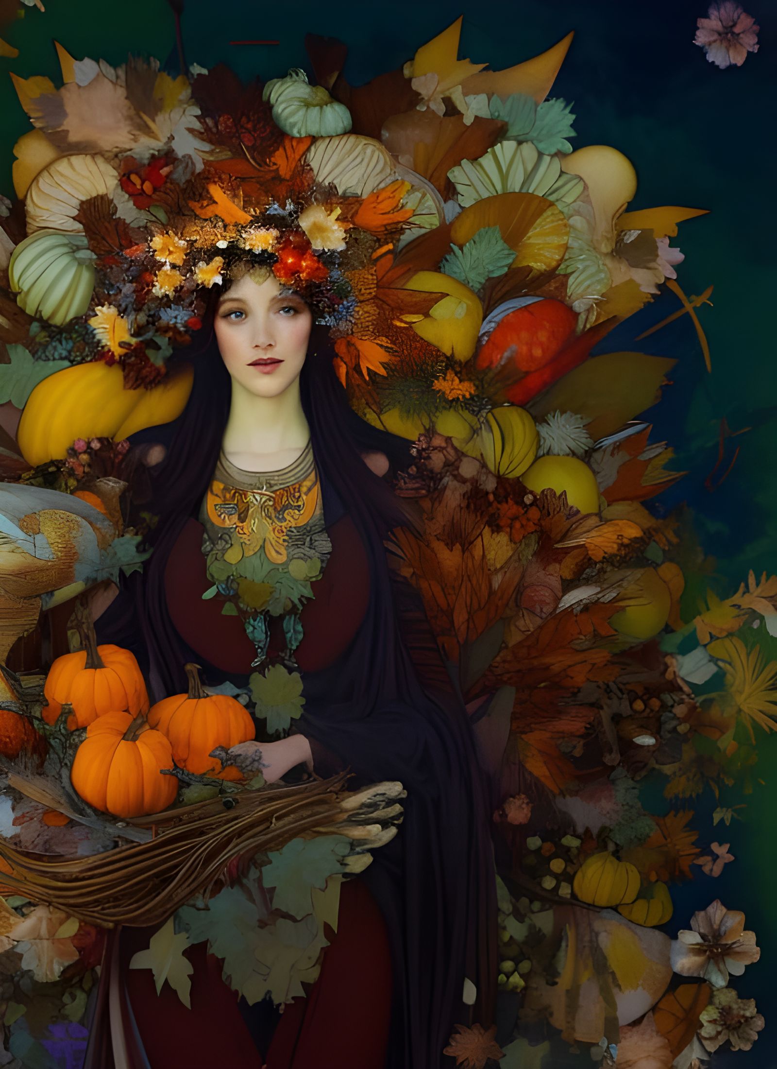 Thanksgiving Turkey Queen in Art Nouveau Style