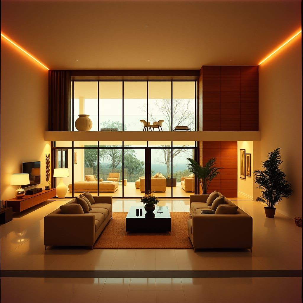 Cinematic Modern Dream House: Spacious and Bright