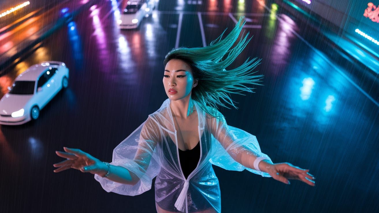 Asian Woman DJ Commands Stormy Las Vegas Night