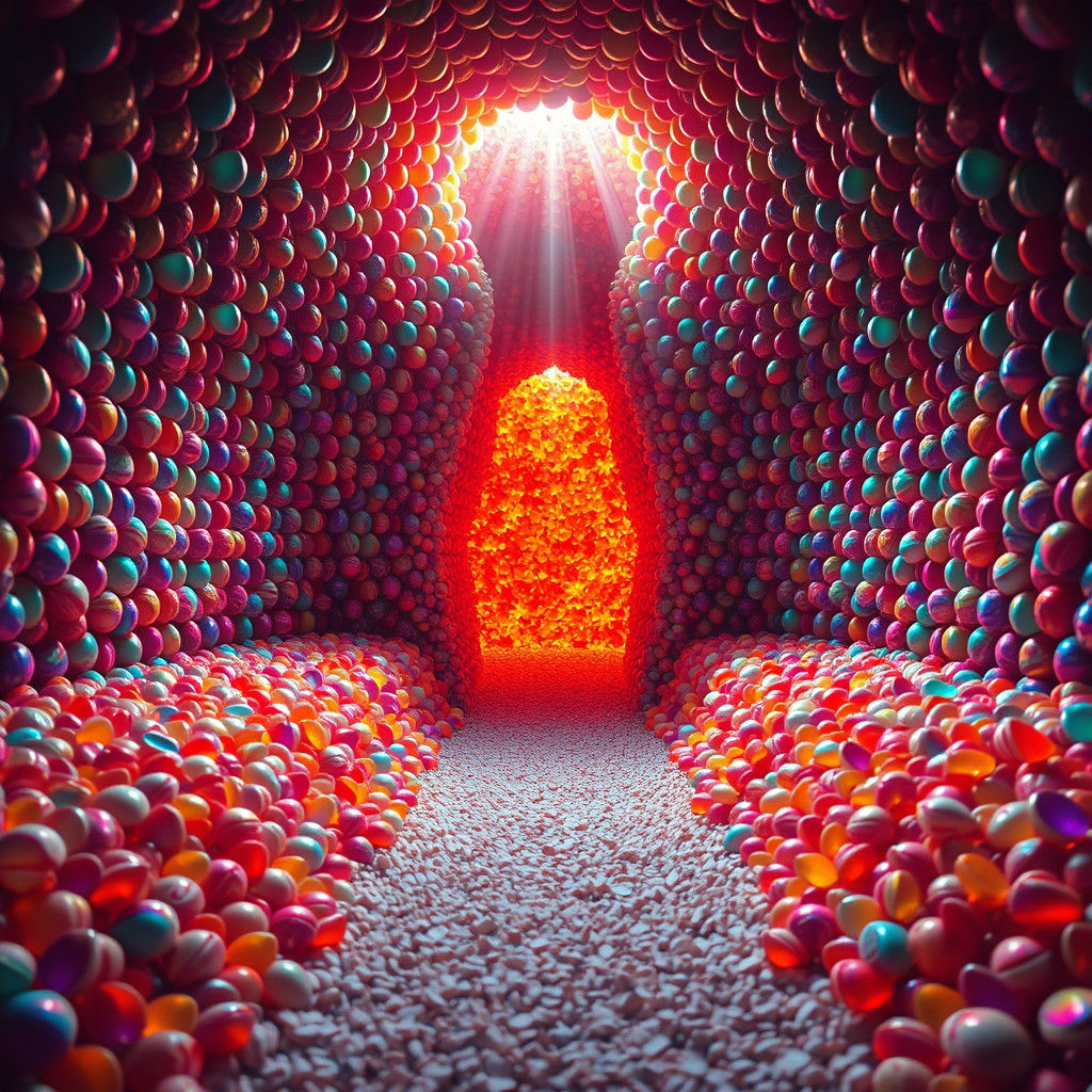 Iridescent Shell Chapel in Hyperrealistic Style